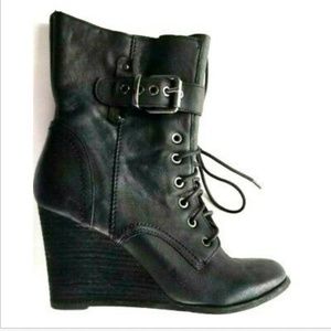 Black Wedge Ankle Boots